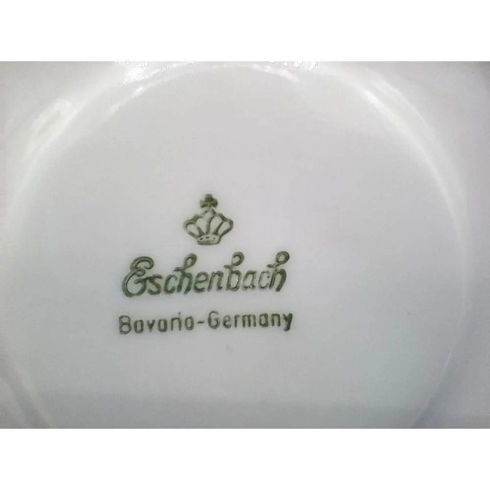 Eschenbach Bavaria Germany Vintage Saucer 5 Inch Pink and Gold Tea Cup Plate - Picture 8 of 12